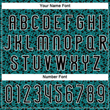 Load image into Gallery viewer, Custom Teal Black-White Geometric Shape Sublimation Volleyball Uniform Jersey