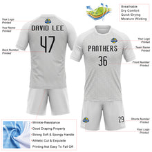 Load image into Gallery viewer, Custom White Black Geometric Shape Sublimation Volleyball Uniform Jersey