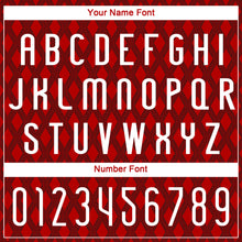 Load image into Gallery viewer, Custom Red White-Black Geometric Shape Sublimation Volleyball Uniform Jersey