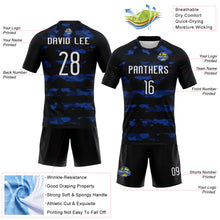 Load image into Gallery viewer, Custom Black White Camo Shape Sublimation Volleyball Uniform Jersey