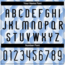 Load image into Gallery viewer, Custom Light Blue Black-White Geometric Shape Sublimation Volleyball Uniform Jersey