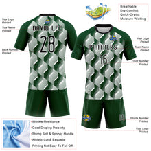 Load image into Gallery viewer, Custom Green Black-White Geometric Shape Sublimation Volleyball Uniform Jersey