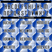 Load image into Gallery viewer, Custom Thunder Blue Black-White Geometric Shape Sublimation Volleyball Uniform Jersey