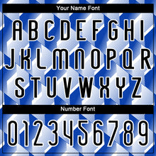 Load image into Gallery viewer, Custom Thunder Blue Black-White Geometric Shape Sublimation Volleyball Uniform Jersey