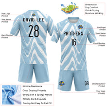 Load image into Gallery viewer, Custom Light Blue Black-White Fluid Sublimation Volleyball Uniform Jersey