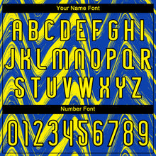 Load image into Gallery viewer, Custom Thunder Blue Light Yellow-Black Fluid Sublimation Volleyball Uniform Jersey