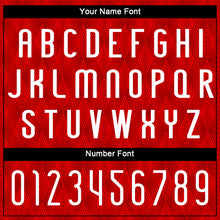 Load image into Gallery viewer, Custom Red White Geometric Shape Sublimation Volleyball Uniform Jersey