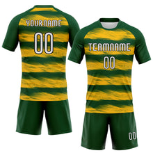 Load image into Gallery viewer, Custom Green Yellow-Black Abstract Lines Sublimation Volleyball Uniform Jersey