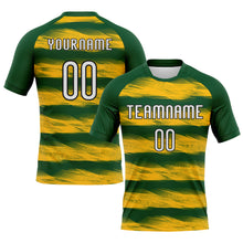Load image into Gallery viewer, Custom Green Yellow-Black Abstract Lines Sublimation Volleyball Uniform Jersey