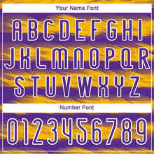 Load image into Gallery viewer, Custom Purple Yellow-White Abstract Lines Sublimation Volleyball Uniform Jersey