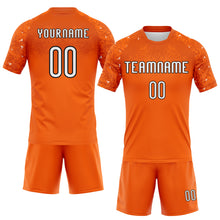 Load image into Gallery viewer, Custom Orange White-Black Abstract Shape Sublimation Volleyball Uniform Jersey