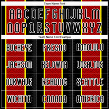 Load image into Gallery viewer, Custom Black Red-Light Yellow Lines Sublimation Volleyball Uniform Jersey