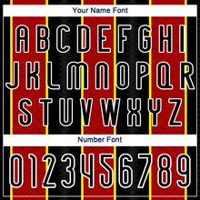 Load image into Gallery viewer, Custom Black Red-Light Yellow Lines Sublimation Volleyball Uniform Jersey