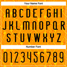 Load image into Gallery viewer, Custom Orange Black-Yellow Geometric Shape Sublimation Volleyball Uniform Jersey