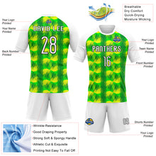 Load image into Gallery viewer, Custom Neon Green White-Black Abstract Shape Sublimation Volleyball Uniform Jersey