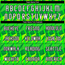 Load image into Gallery viewer, Custom Neon Green White-Black Abstract Shape Sublimation Volleyball Uniform Jersey