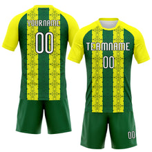 Load image into Gallery viewer, Custom Light Yellow Green-Black Abstract Shape Sublimation Volleyball Uniform Jersey
