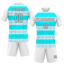 Load image into Gallery viewer, Custom White Lakes Blue-Black Abstract Shape Sublimation Volleyball Uniform Jersey