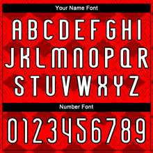 Load image into Gallery viewer, Custom Red White-Black Geometric Shape Sublimation Volleyball Uniform Jersey