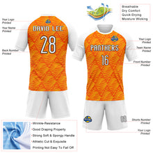 Load image into Gallery viewer, Custom Orange White-Black Lines And Dots Sublimation Volleyball Uniform Jersey