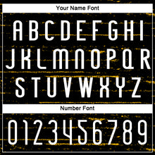 Load image into Gallery viewer, Custom Black White-Gold Bright Lines Sublimation Volleyball Uniform Jersey