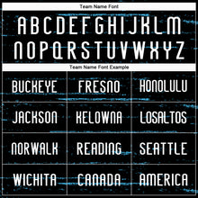 Load image into Gallery viewer, Custom Black White-Sky Blue Bright Lines Sublimation Volleyball Uniform Jersey