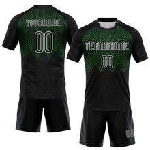 Load image into Gallery viewer, Custom Black Grass Green-White Geometric Shape Sublimation Volleyball Uniform Jersey