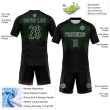 Load image into Gallery viewer, Custom Black Grass Green-White Geometric Shape Sublimation Volleyball Uniform Jersey