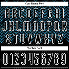 Load image into Gallery viewer, Custom Black Sky Blue-White Geometric Shape Sublimation Volleyball Uniform Jersey