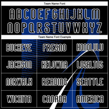 Load image into Gallery viewer, Custom Black Thunder Blue-White Lines And Dots Sublimation Volleyball Uniform Jersey