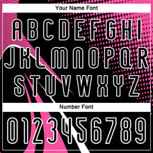 Load image into Gallery viewer, Custom Black Pink-White Lines And Dots Sublimation Volleyball Uniform Jersey