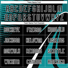 Load image into Gallery viewer, Custom Black Teal-White Lines And Dots Sublimation Volleyball Uniform Jersey