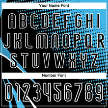 Load image into Gallery viewer, Custom Black Sky Blue-White Lines And Dots Sublimation Volleyball Uniform Jersey