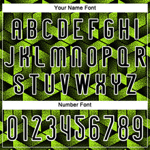 Load image into Gallery viewer, Custom Neon Green Black-White Geometric Shape Sublimation Volleyball Uniform Jersey