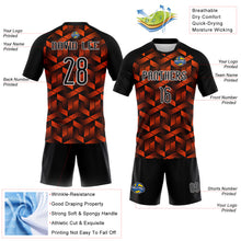 Load image into Gallery viewer, Custom Orange Black-White Geometric Shape Sublimation Volleyball Uniform Jersey