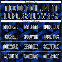 Load image into Gallery viewer, Custom Thunder Blue Black-White Geometric Shape Sublimation Volleyball Uniform Jersey