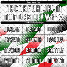 Load image into Gallery viewer, Custom White Black Red-Kelly Green Palestine Geometric Shape Sublimation Volleyball Uniform Jersey