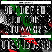 Load image into Gallery viewer, Custom Black Red-Kelly Green Palestine Geometric Shape Sublimation Volleyball Uniform Jersey