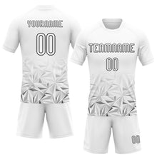 Load image into Gallery viewer, Custom White Black Geometric Shape Sublimation Volleyball Uniform Jersey