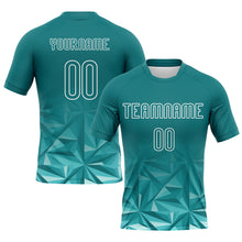 Load image into Gallery viewer, Custom Midnight Green White Geometric Shape Sublimation Volleyball Uniform Jersey