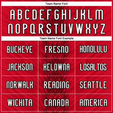 Load image into Gallery viewer, Custom Red White-Black Arrow Shape Sublimation Volleyball Uniform Jersey