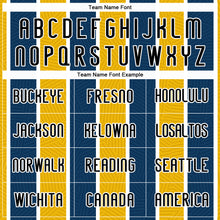 Load image into Gallery viewer, Custom Black Yellow-Royal Lines Sublimation Volleyball Uniform Jersey