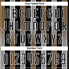 Load image into Gallery viewer, Custom Black Old Gold-White Geometric Shape Sublimation Volleyball Uniform Jersey