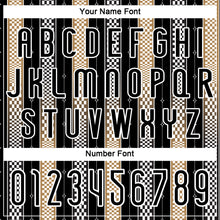 Load image into Gallery viewer, Custom Black Old Gold-White Geometric Shape Sublimation Volleyball Uniform Jersey