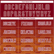 Load image into Gallery viewer, Custom Crimson Yellow-White Geometric Shape Sublimation Volleyball Uniform Jersey