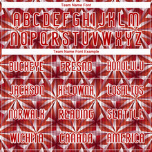 Load image into Gallery viewer, Custom Red White Geometric Shape Sublimation Volleyball Uniform Jersey