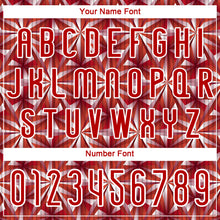 Load image into Gallery viewer, Custom Red White Geometric Shape Sublimation Volleyball Uniform Jersey