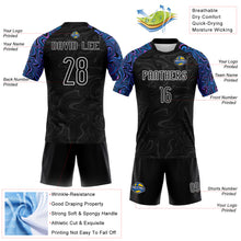 Load image into Gallery viewer, Custom Black Powder Blue Pink-Purple Liquid Fluid Sublimation Volleyball Uniform Jersey