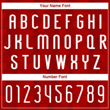 Load image into Gallery viewer, Custom Red White Geometric Shape Sublimation Volleyball Uniform Jersey