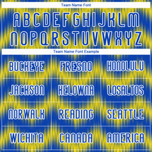 Load image into Gallery viewer, Custom Thunder Blue Gold-White Zigzag Sublimation Volleyball Uniform Jersey